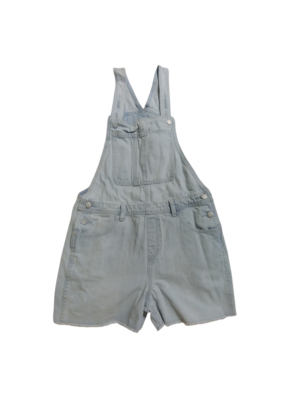 EUC Old Navy Light Wash Denim Short Overalls Size 10-12